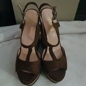 Merumote Wedge Sandal High Platform Open Toe Ankle